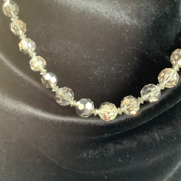 Sherman crystal necklace and clip on earrings set. - Picture 5 of 6